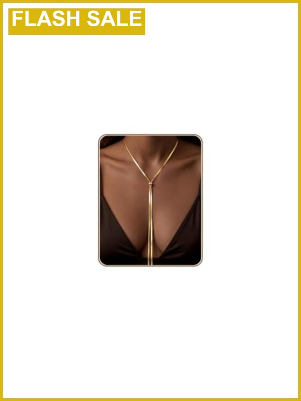 Y Necklace 14K Gold Plated Long Drop Dangle Adjustable Layering